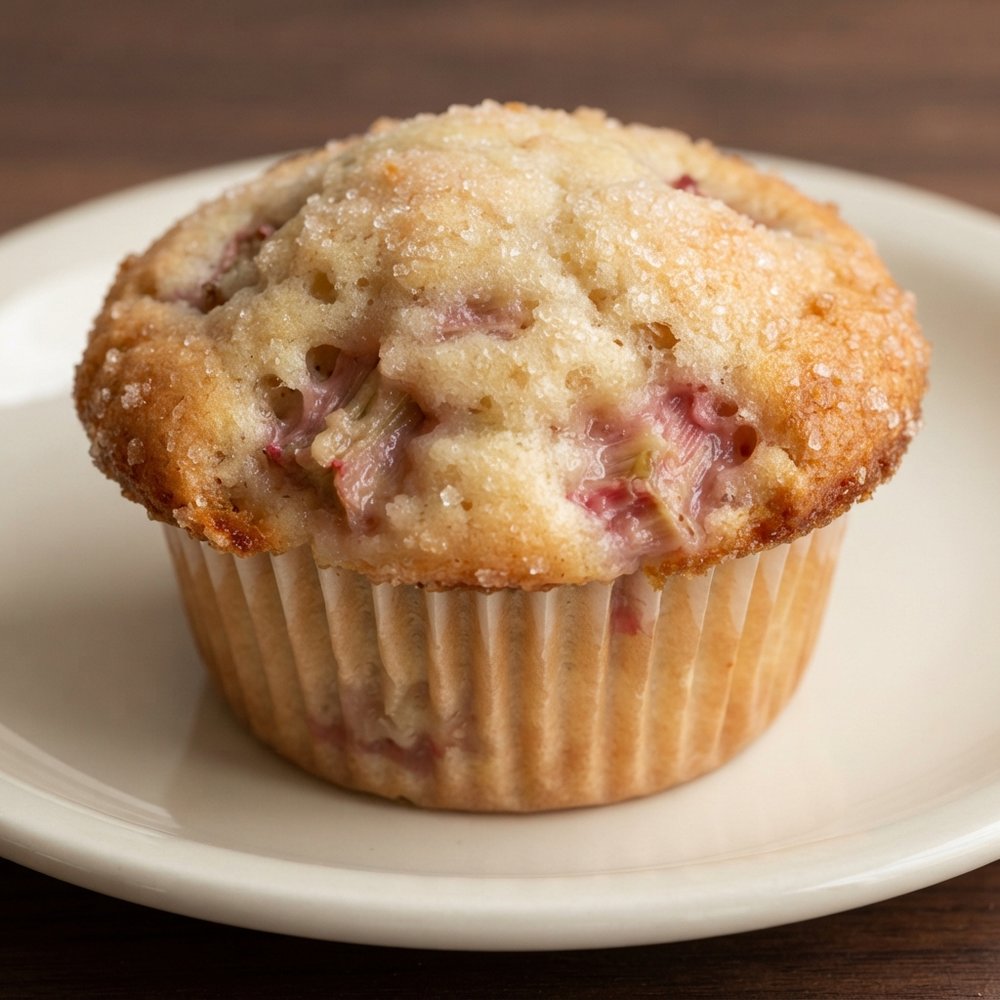 Almond-Kissed Rhubarb Muffins