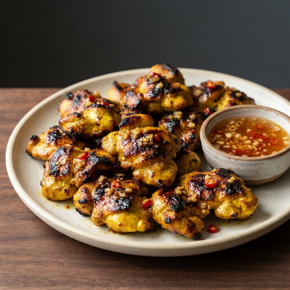 Thai Char-Grilled Chicken with Sweet Chili Dip