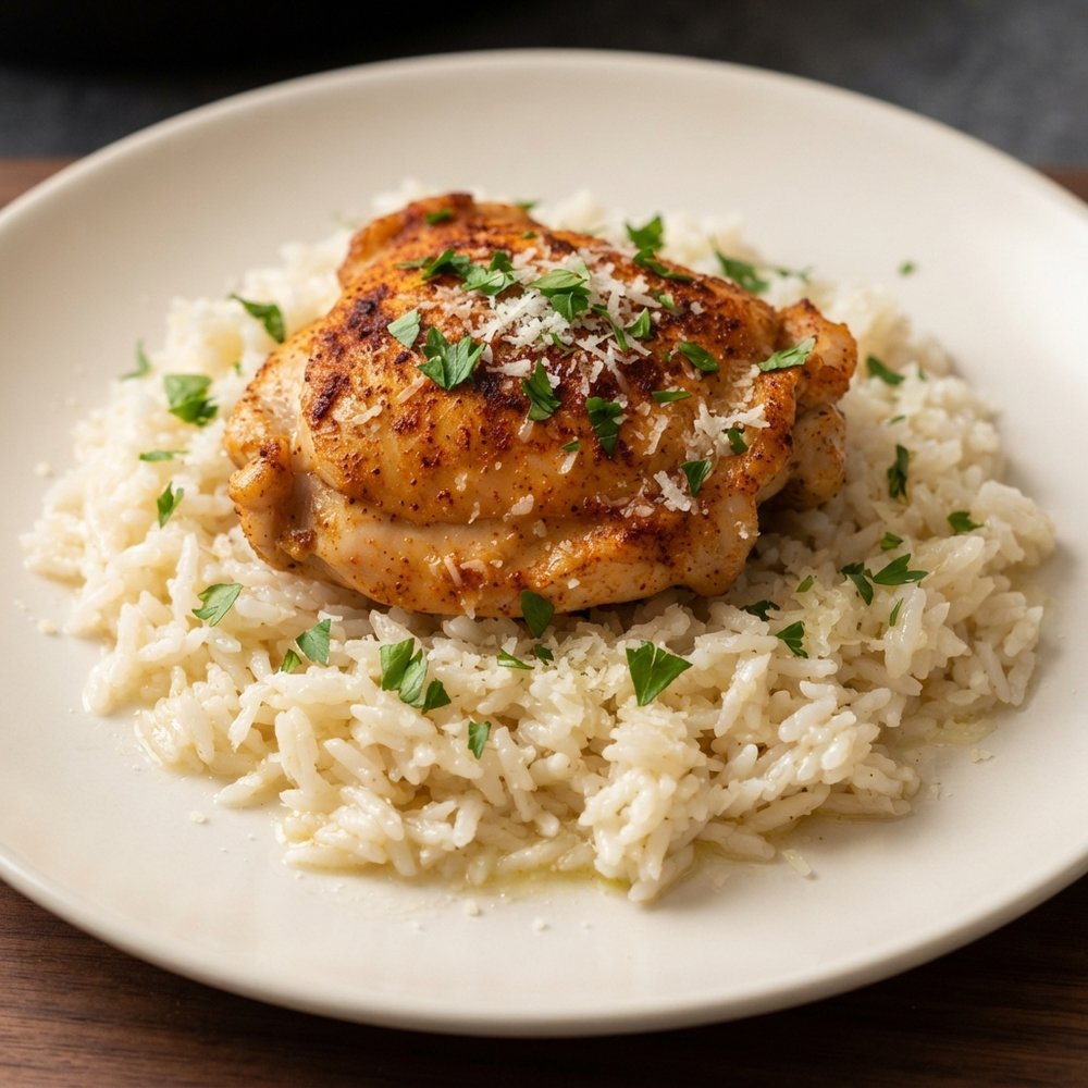 Skillet Garlic-Butter Chicken with Rice