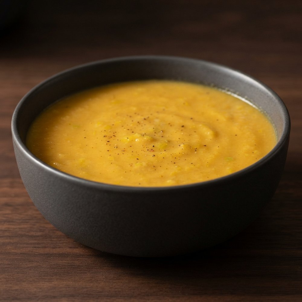 Coconut Cream Sweet Potato Soup with Leeks