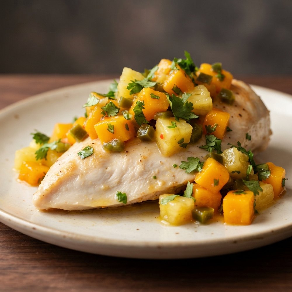 Tropical Chicken with Pineapple-Mango Salsa