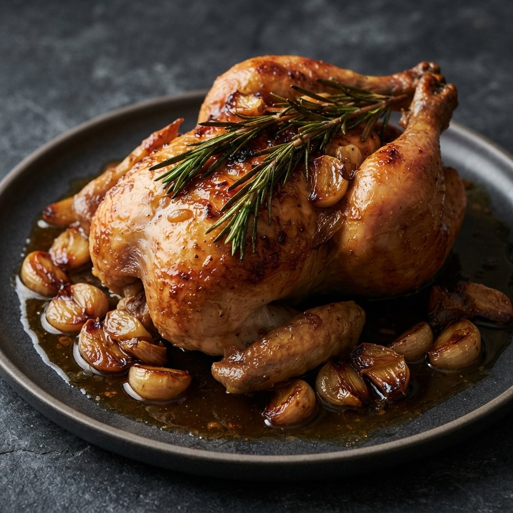 Cornish Game Hens with Garlic and Rosemary