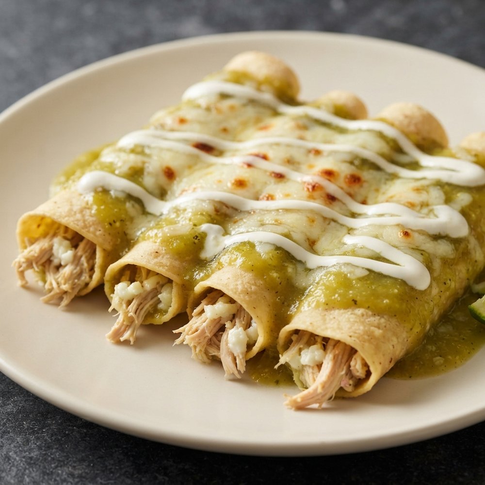 Salsa Verde Chicken Enchiladas