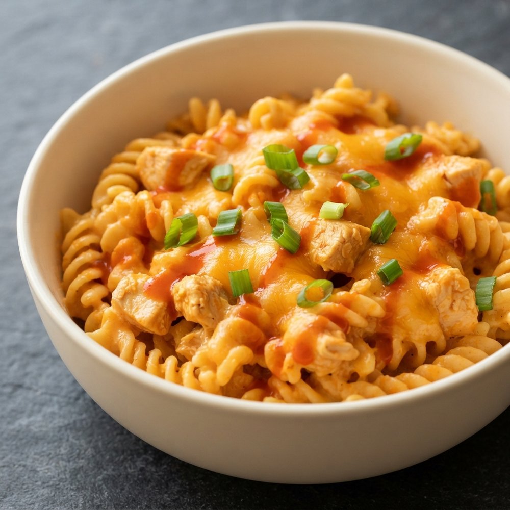 Slow Cooker Buffalo Chicken Mac and Cheese