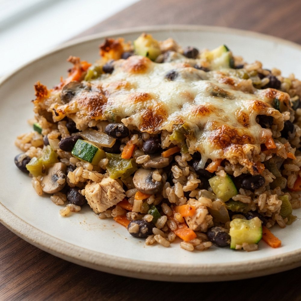 Black Bean and Brown Rice Chicken Bake