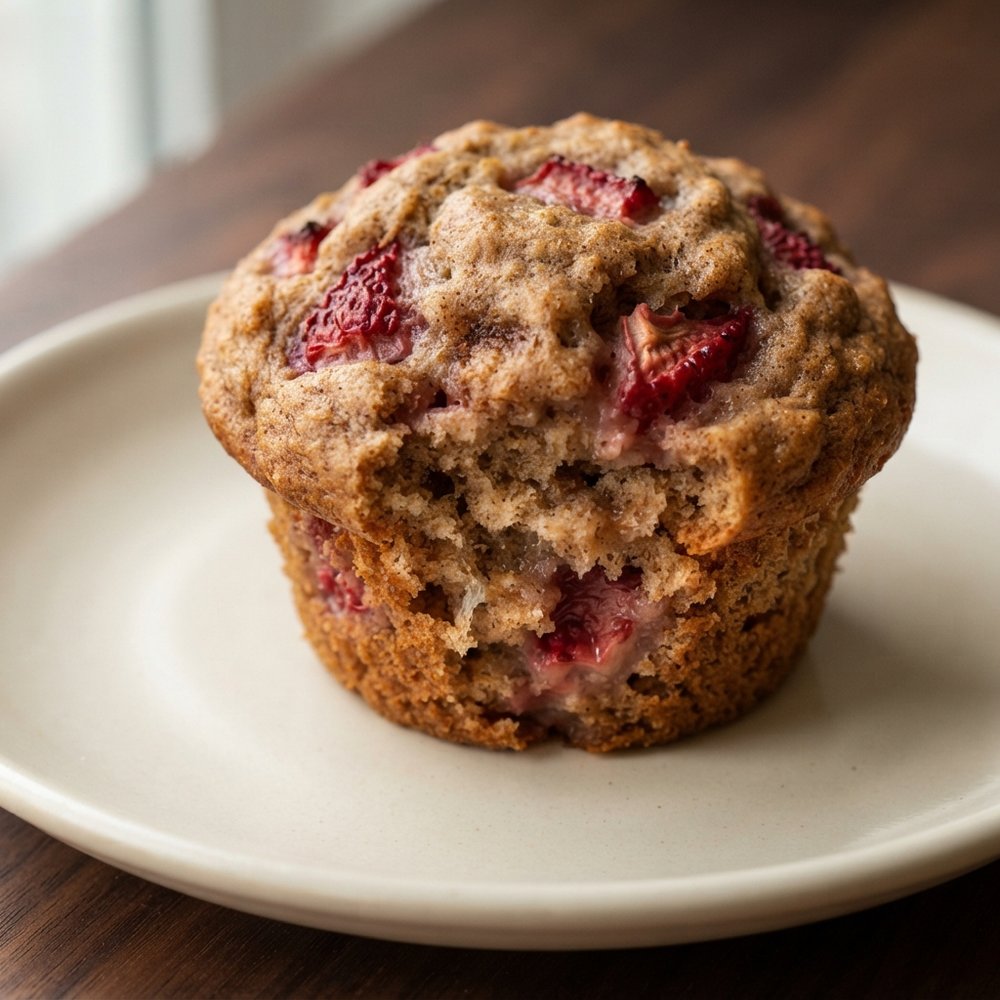 Mimi's Jumbo Whole-Wheat Banana & Strawberry Muffins
