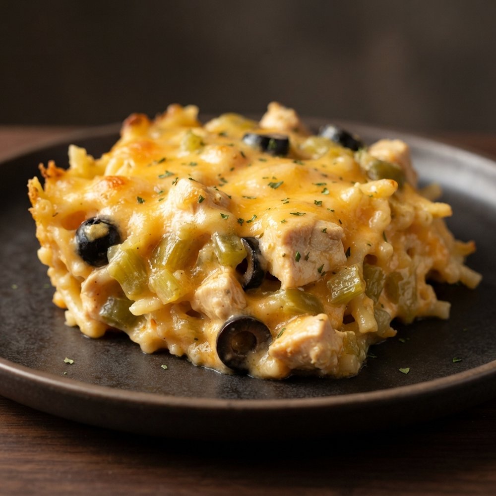 Cheesy Chicken Spaghetti Bake with Velveeta