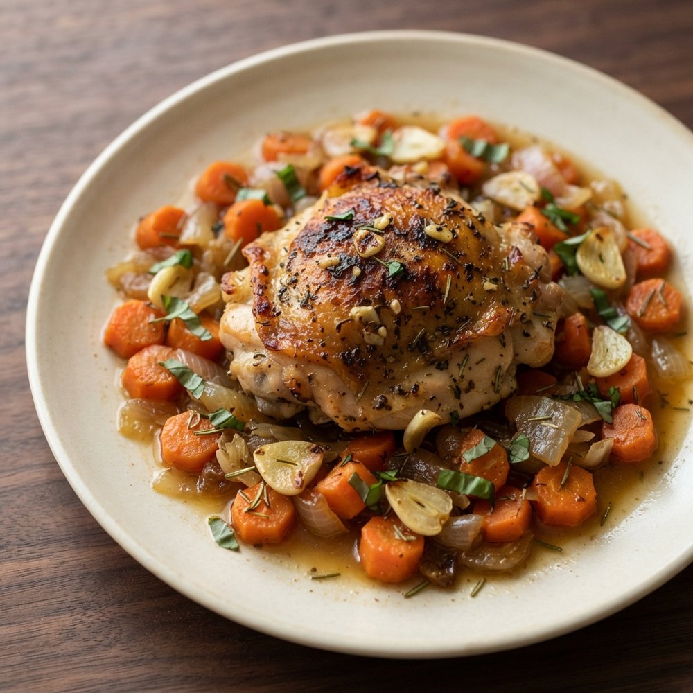 Baked Chicken Thighs with Garlic and Basil