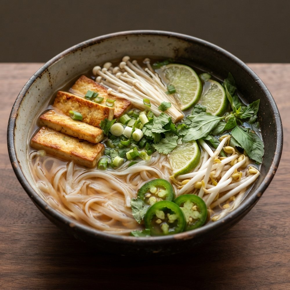 Vietnamese Vegetarian Pho Noodle Soup