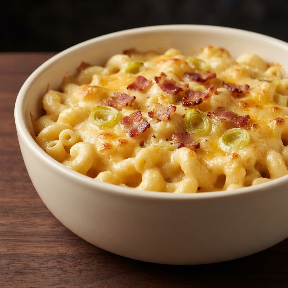 Dijon Macaroni and Cheese with Bacon and Leeks