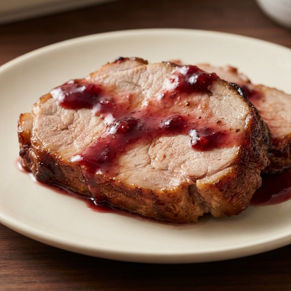 Pork Shoulder Roast with Pomegranate Glaze