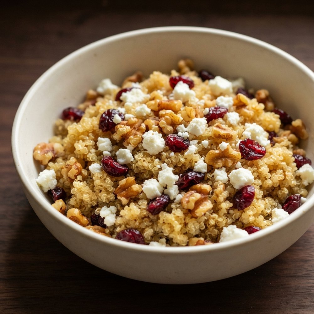 Quinoa with Feta, Walnuts and Cranberries