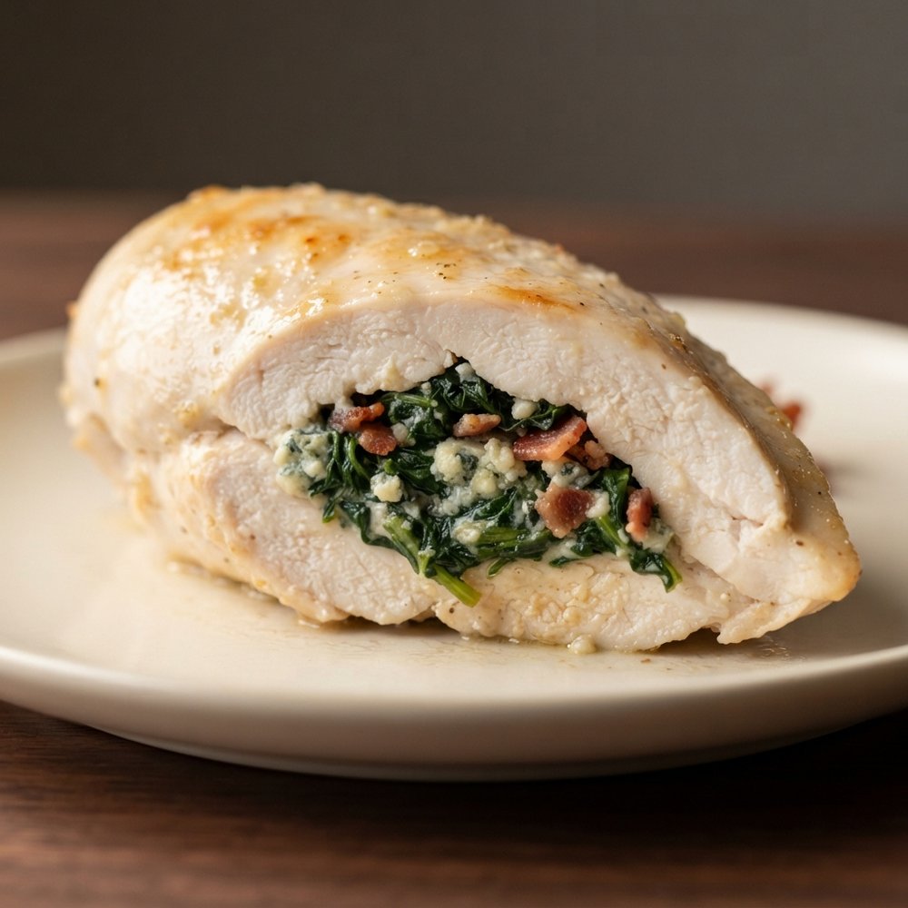 Chicken Breast Stuffed with Spinach Blue Cheese and Bacon