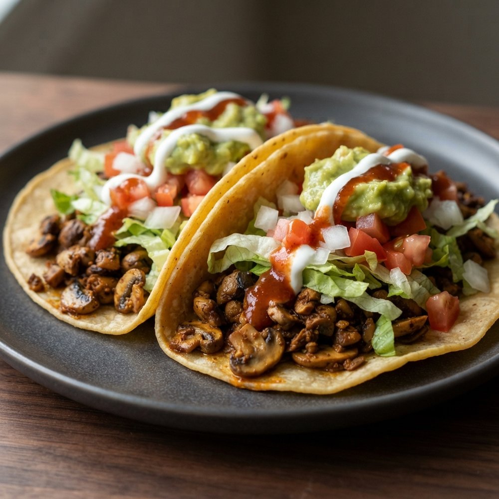 Mushroom-Filled Veggie Tacos