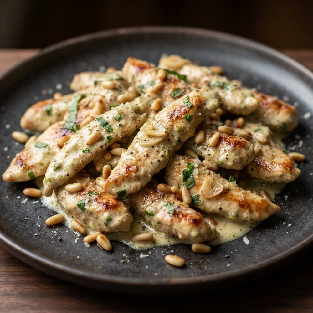 Pesto Cream Chicken Strips