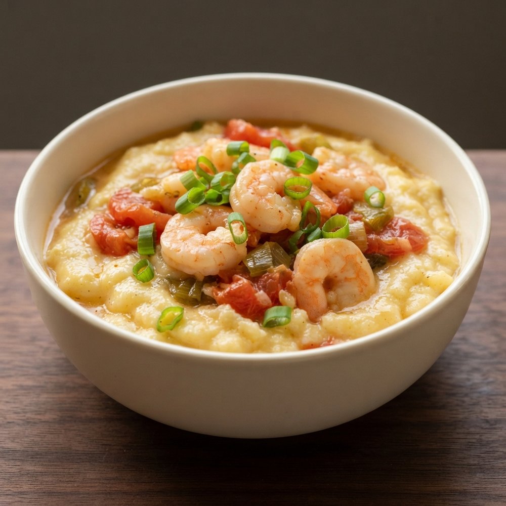 Creamy Southern Shrimp with Three-Cheese Grits