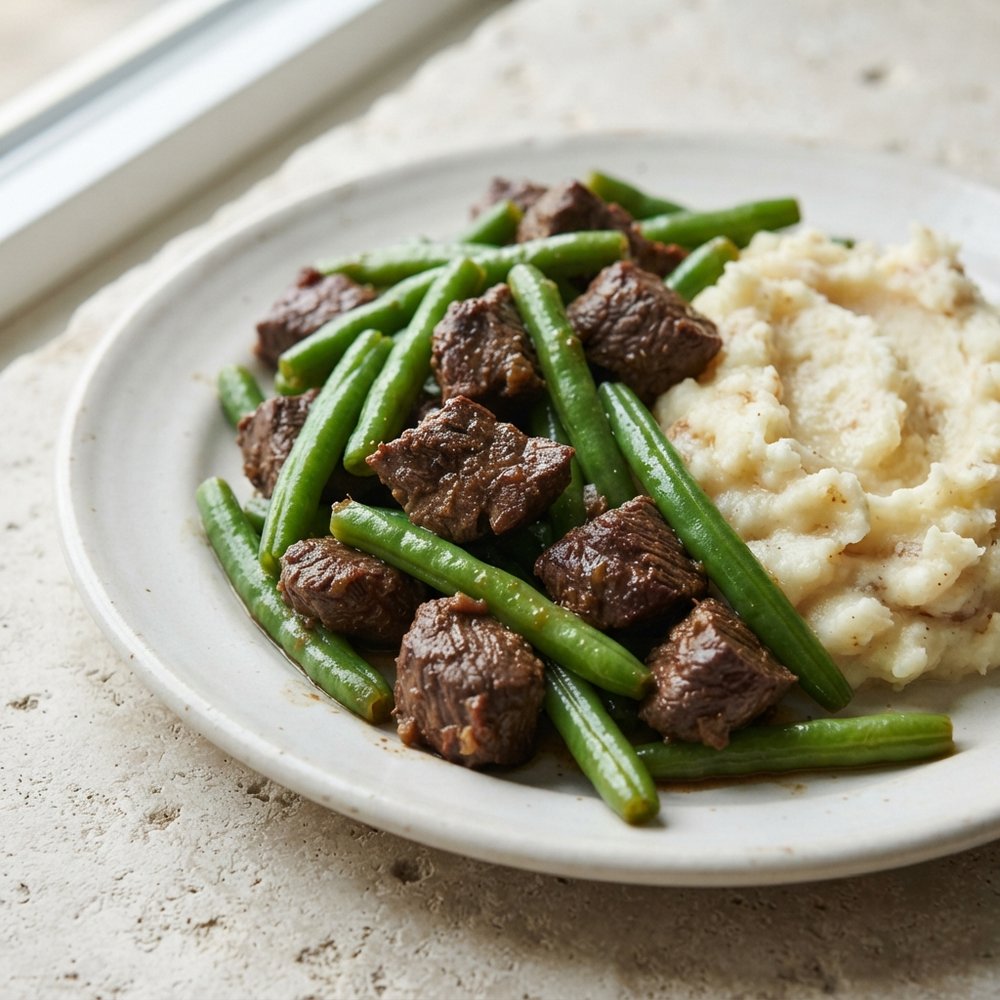 Crockpot Cured Venison with Green Beans