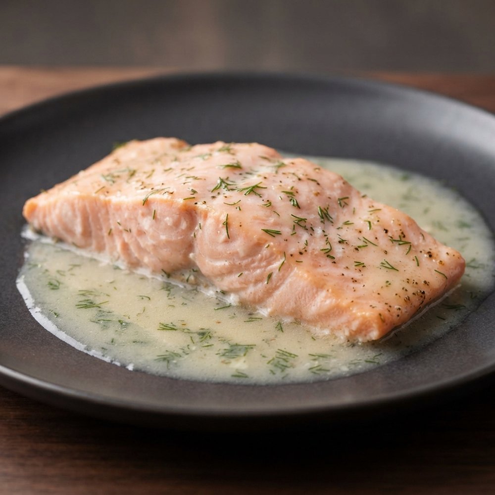 Microwave-Poached Salmon with Lemon, Butter, and Dill