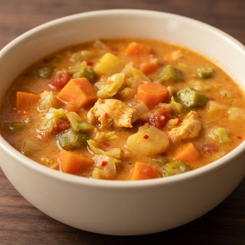 Zimbabwe-Style Chicken Vegetable Peanut Soup