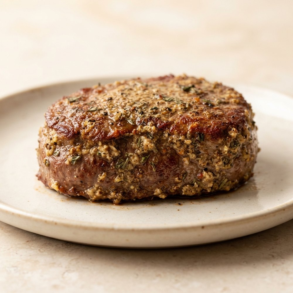 Horseradish-Dijon Crusted Beef Tenderloin Steaks