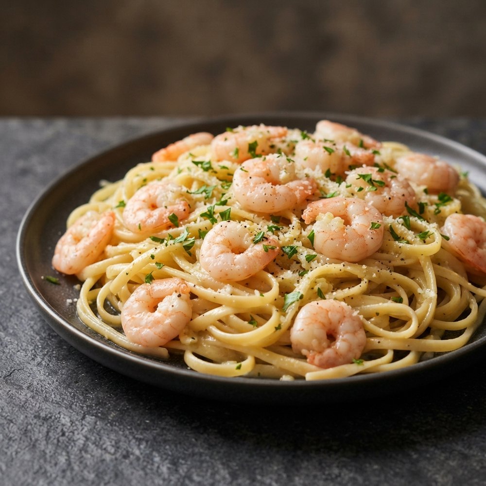 Garlic Shrimp Linguine