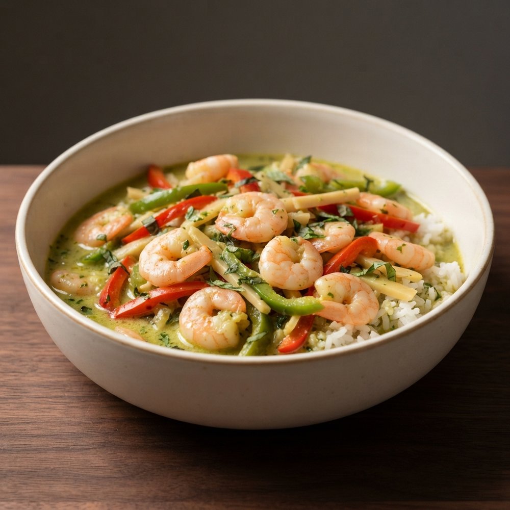 Shrimp in Thai Green Coconut Curry