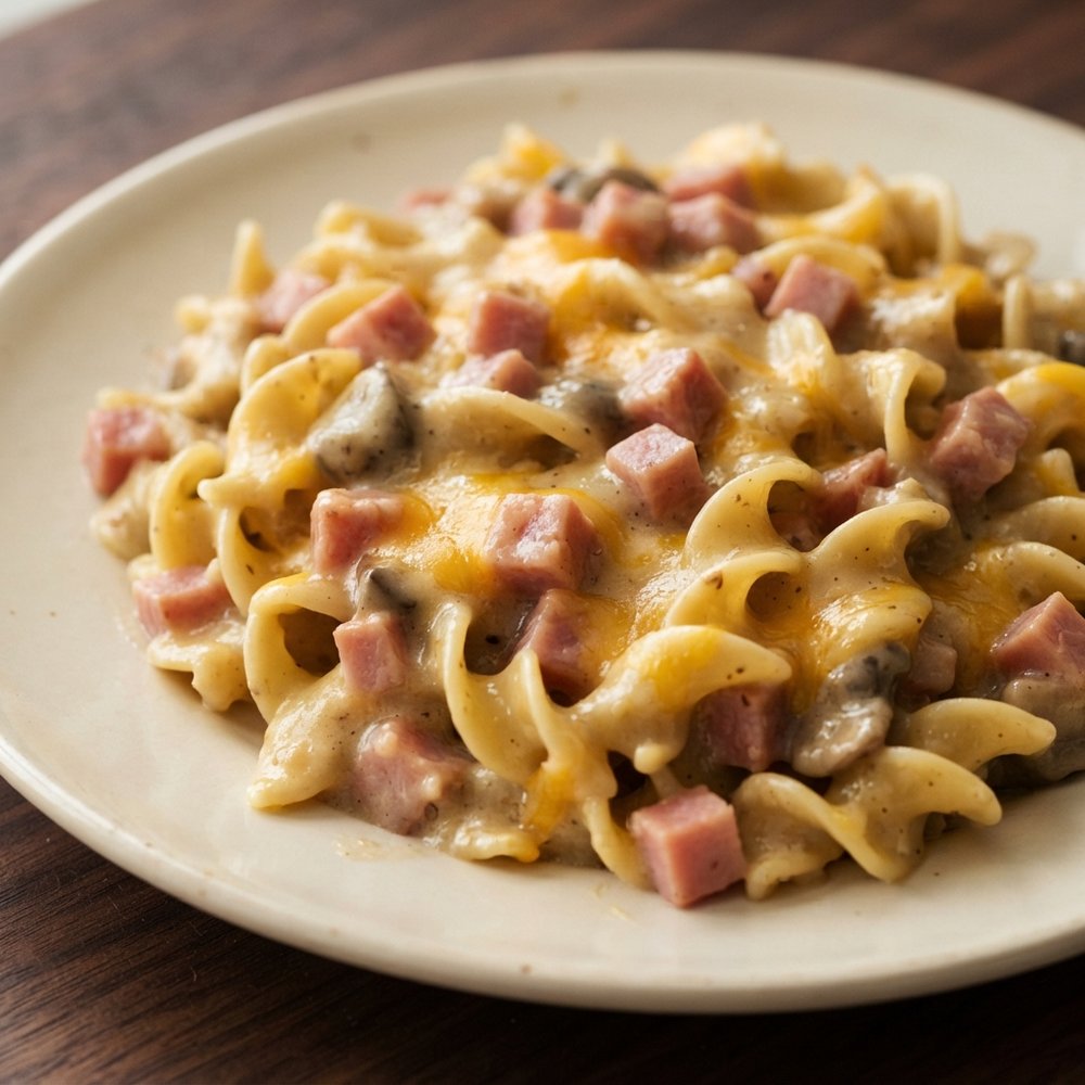 Quick Ham and Egg Noodle Casserole