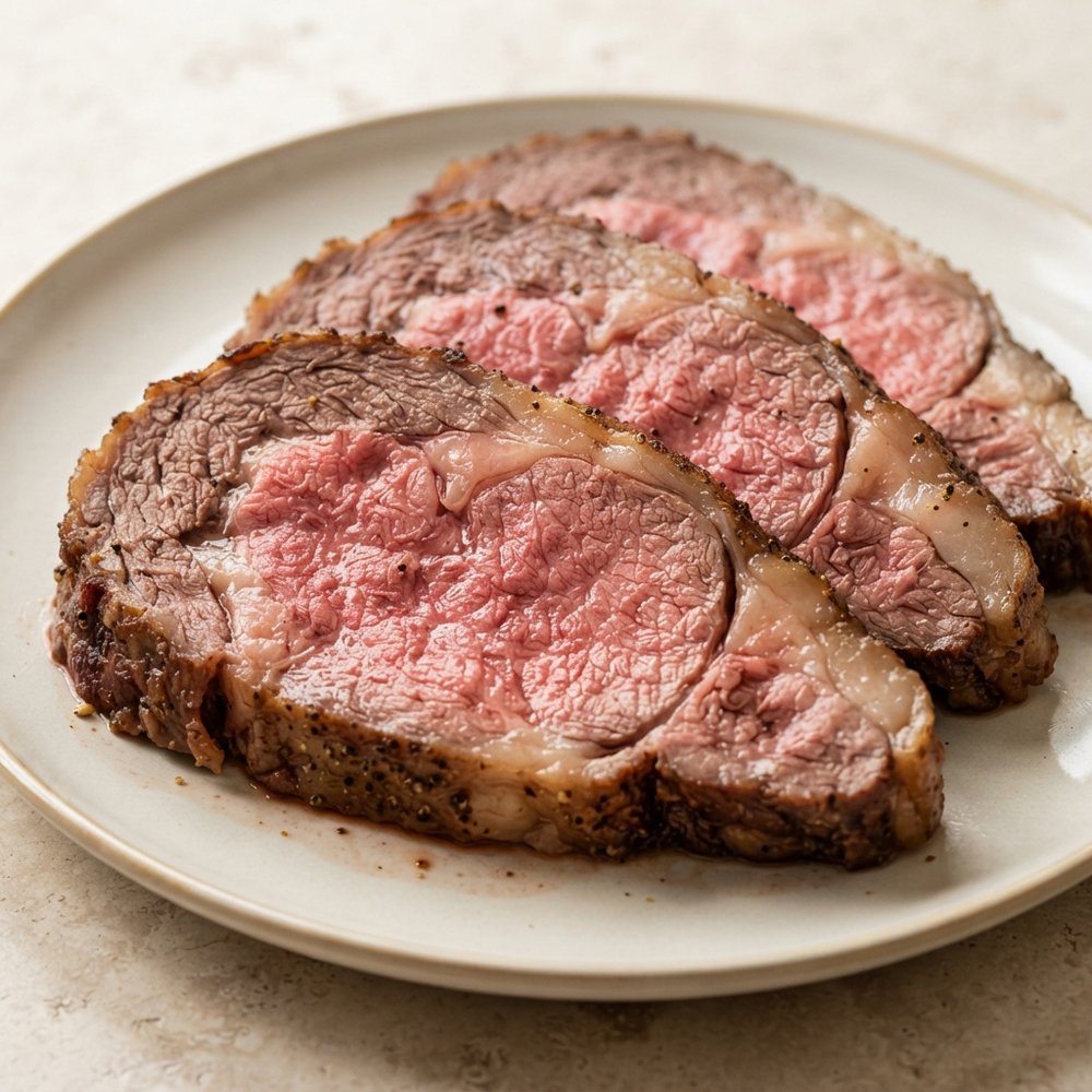 Prime Rib Roast Baked in a Kosher Salt Crust