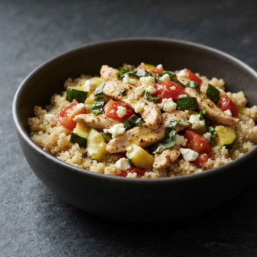 Quinoa Bowl with Chicken and Garden Vegetables