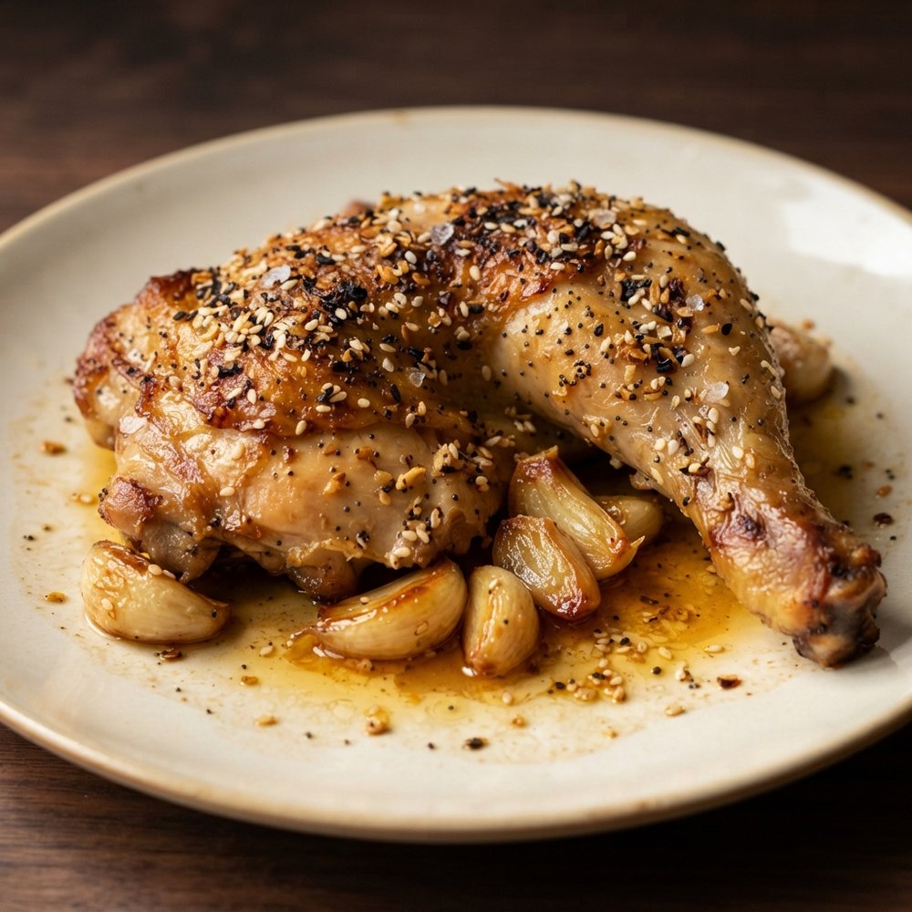 Everything Bagel–Spiced Roast Chicken Quarters