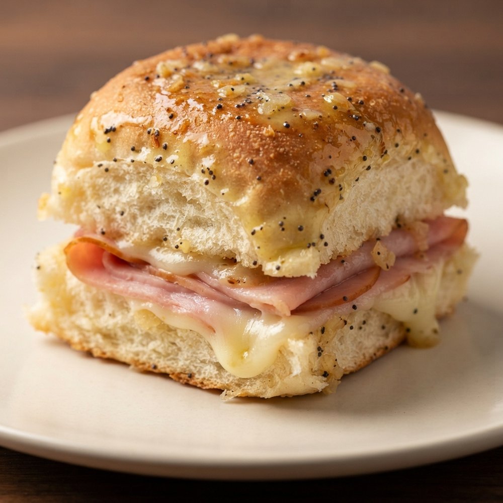 Oven-Baked Ham and Swiss Party Sliders