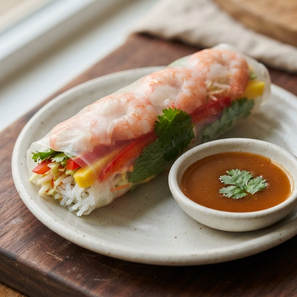 Shrimp Rice Paper Rolls with Fresh Herbs