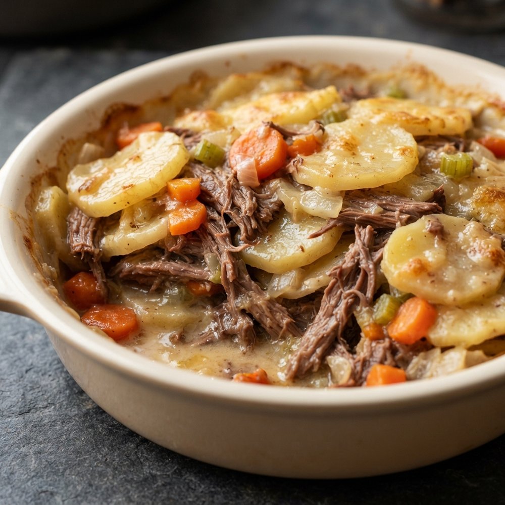 Pot Roast and Scalloped Potato Bake