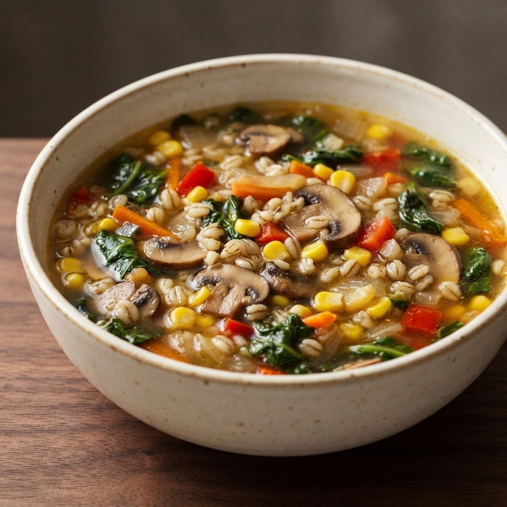 Barley and Mushroom Vegetable Soup