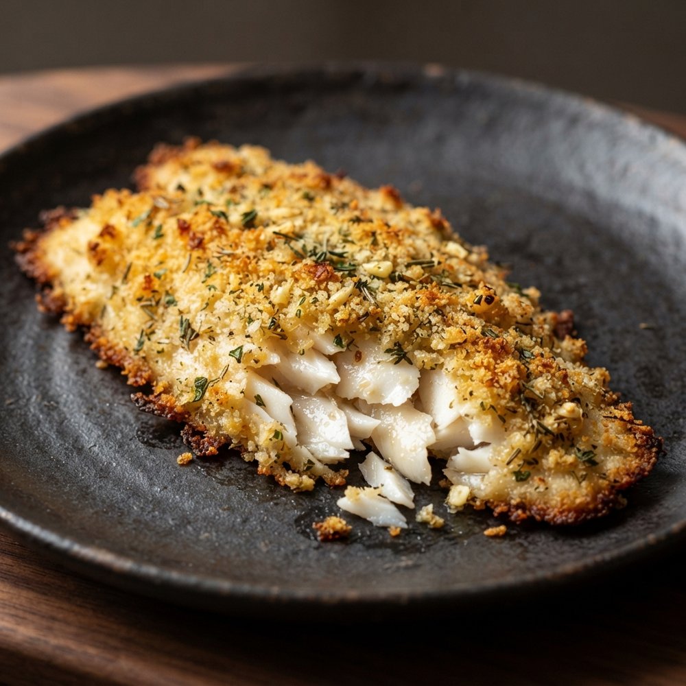 Crispy Garlic-Herb Crusted Tilapia