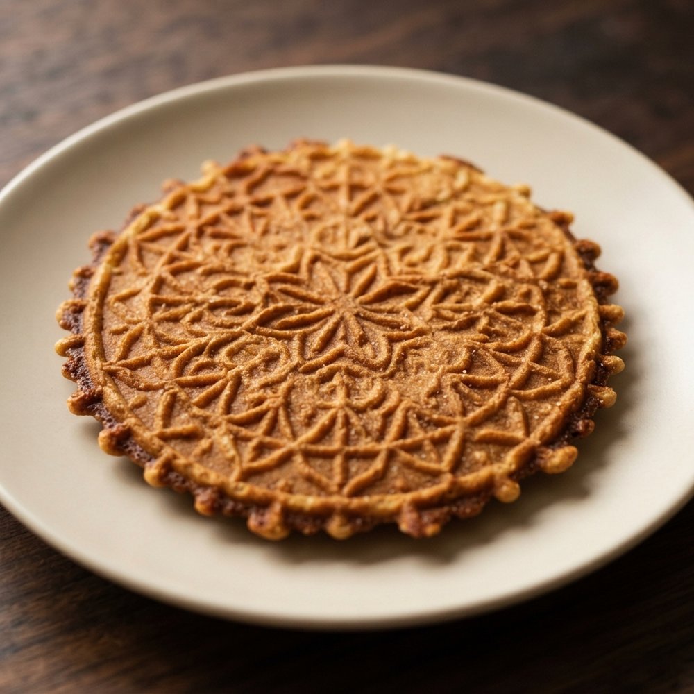 Spiced Gingerbread Pizzelle Cookies