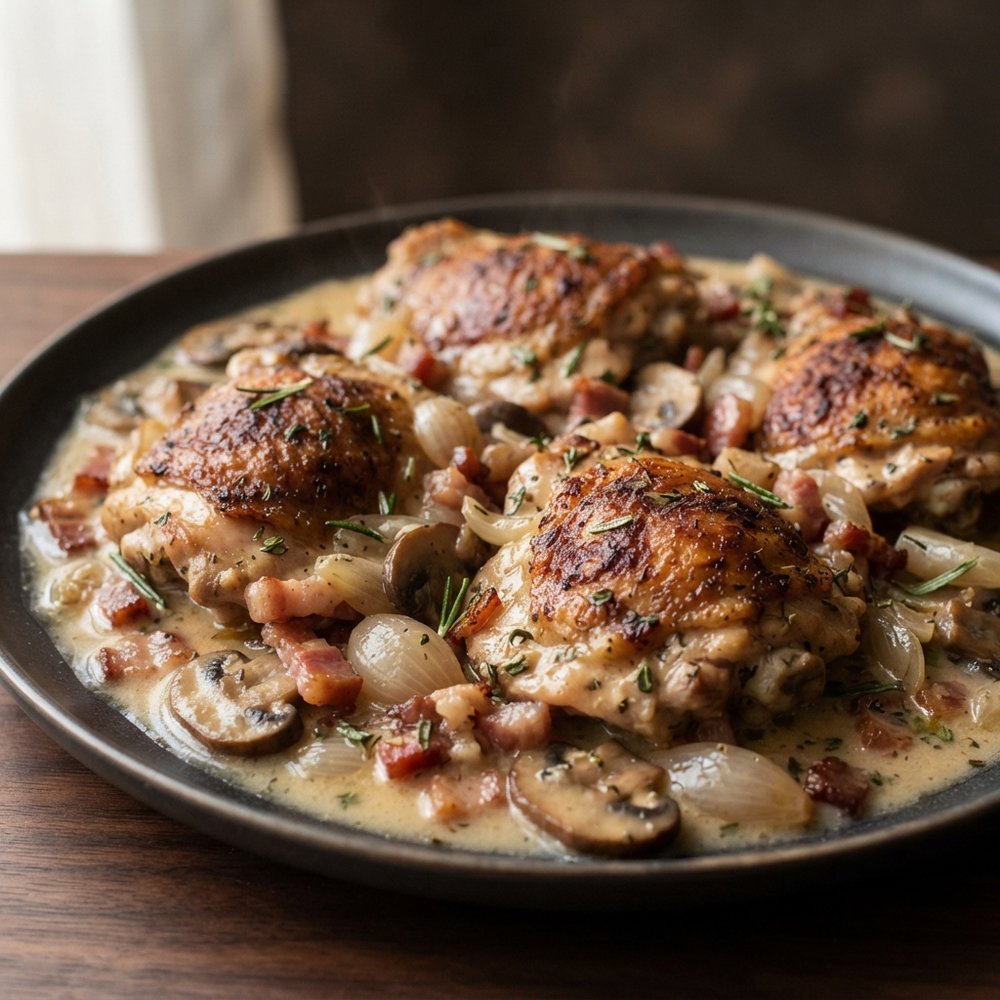 Chicken in White Wine with Rosemary and Thyme