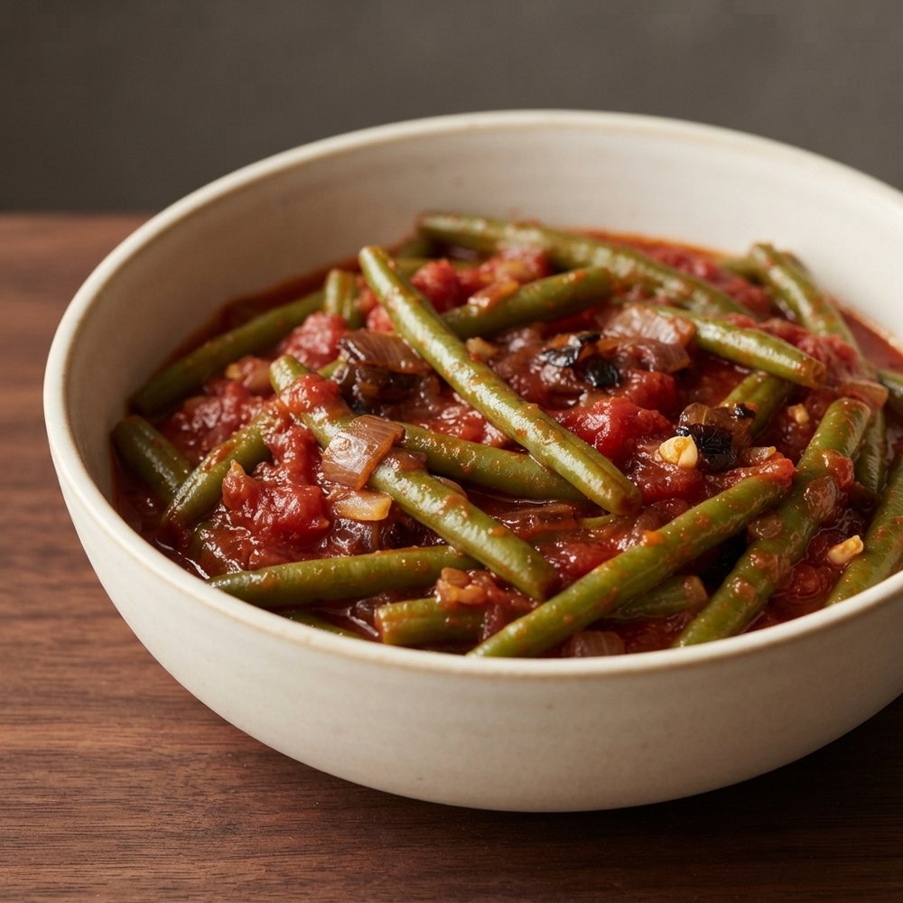 Green Beans with Spiced Tomato Sauce