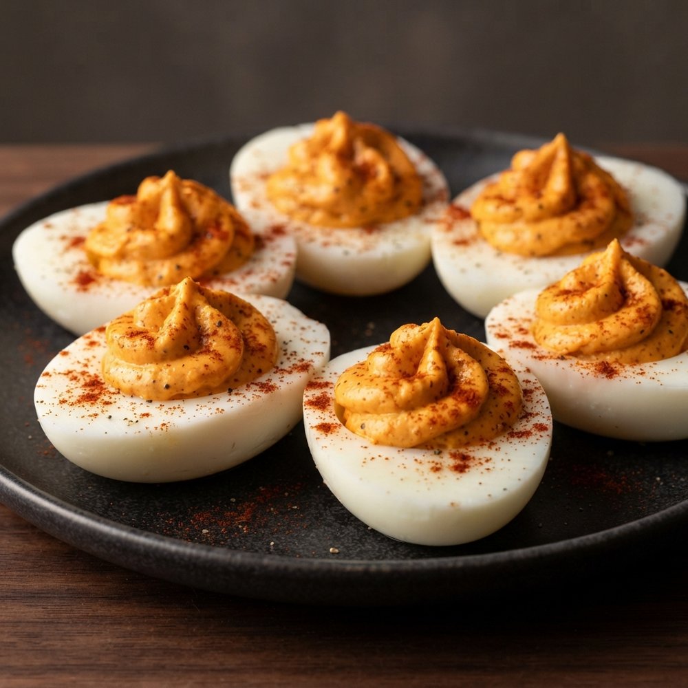Spicy Harissa Deviled Eggs