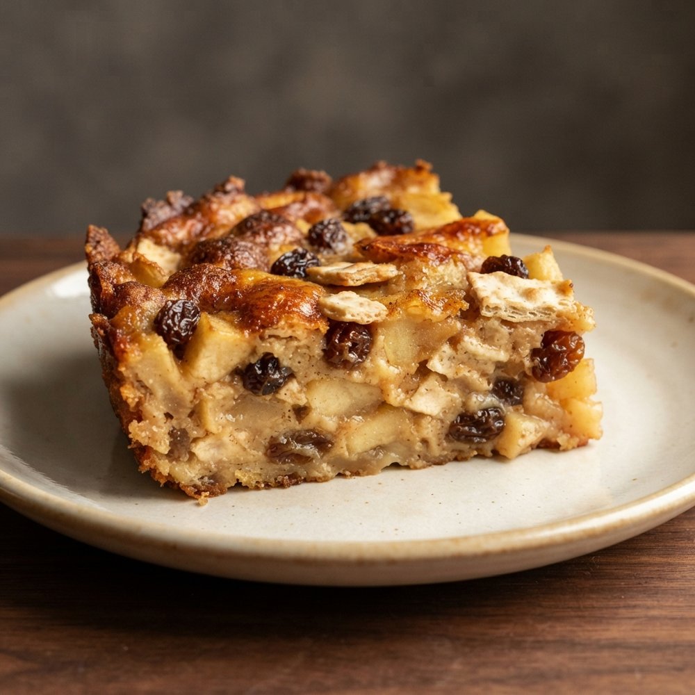 Apple and Raisin Matzo Kugel