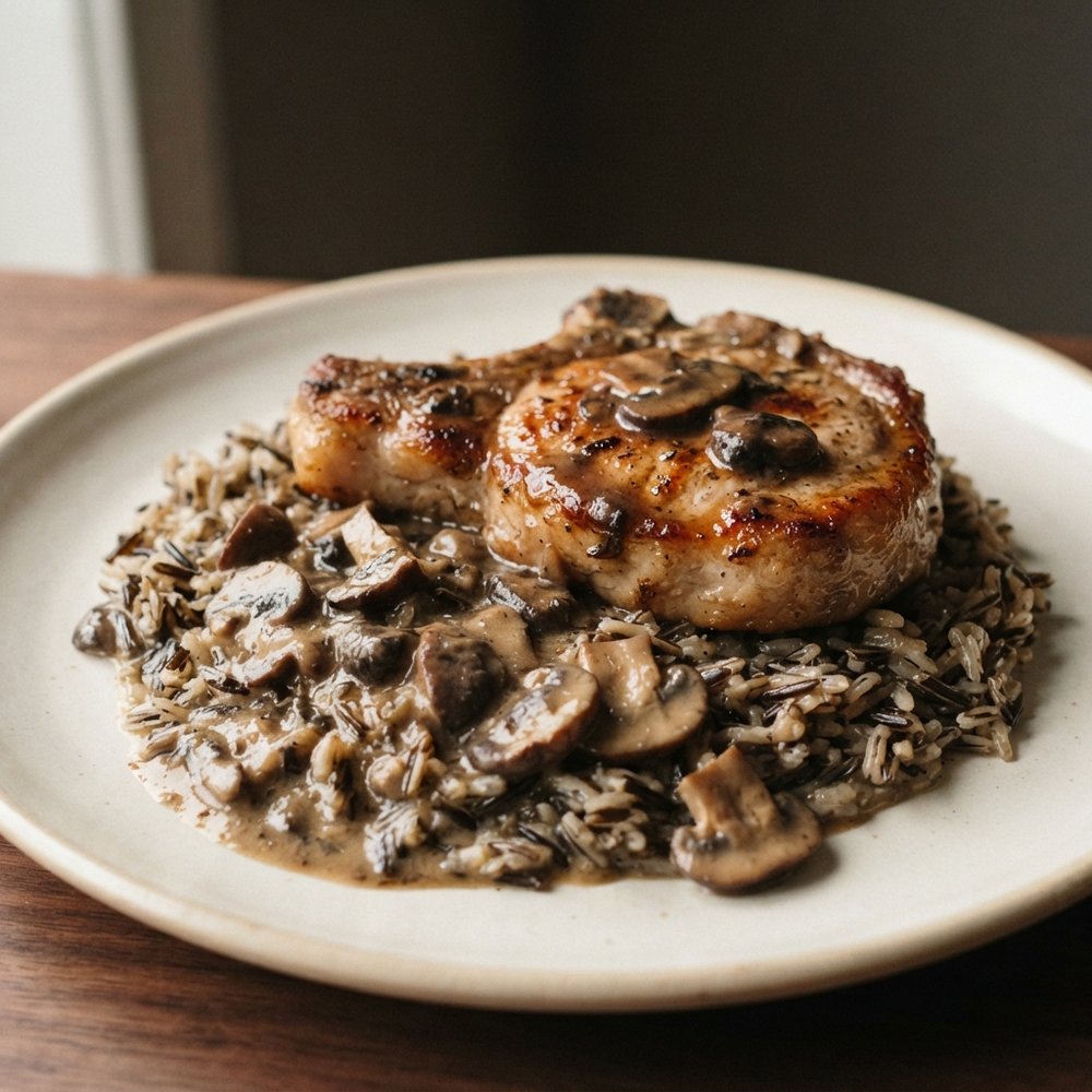 Minnesota-Style Pork Chops with Wild Rice
