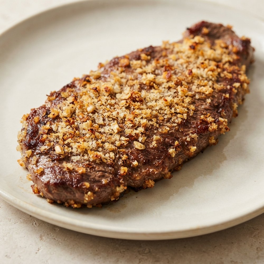 Garlic-Panko Crusted-Style Sirloin Steak