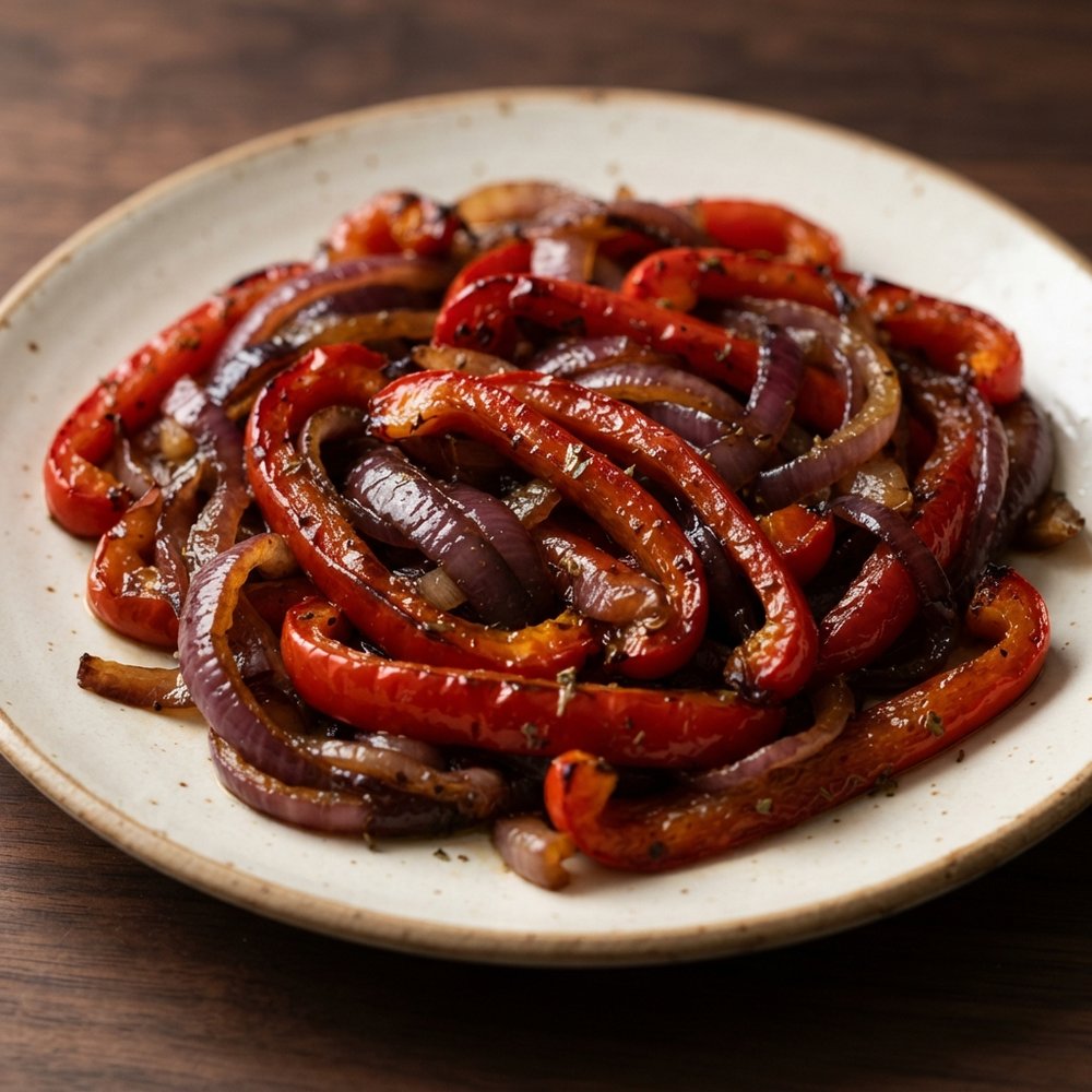 Red Bell Peppers with Caramelized Onions
