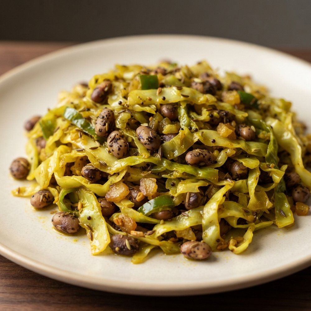 Indian-Spiced Cabbage and Beans