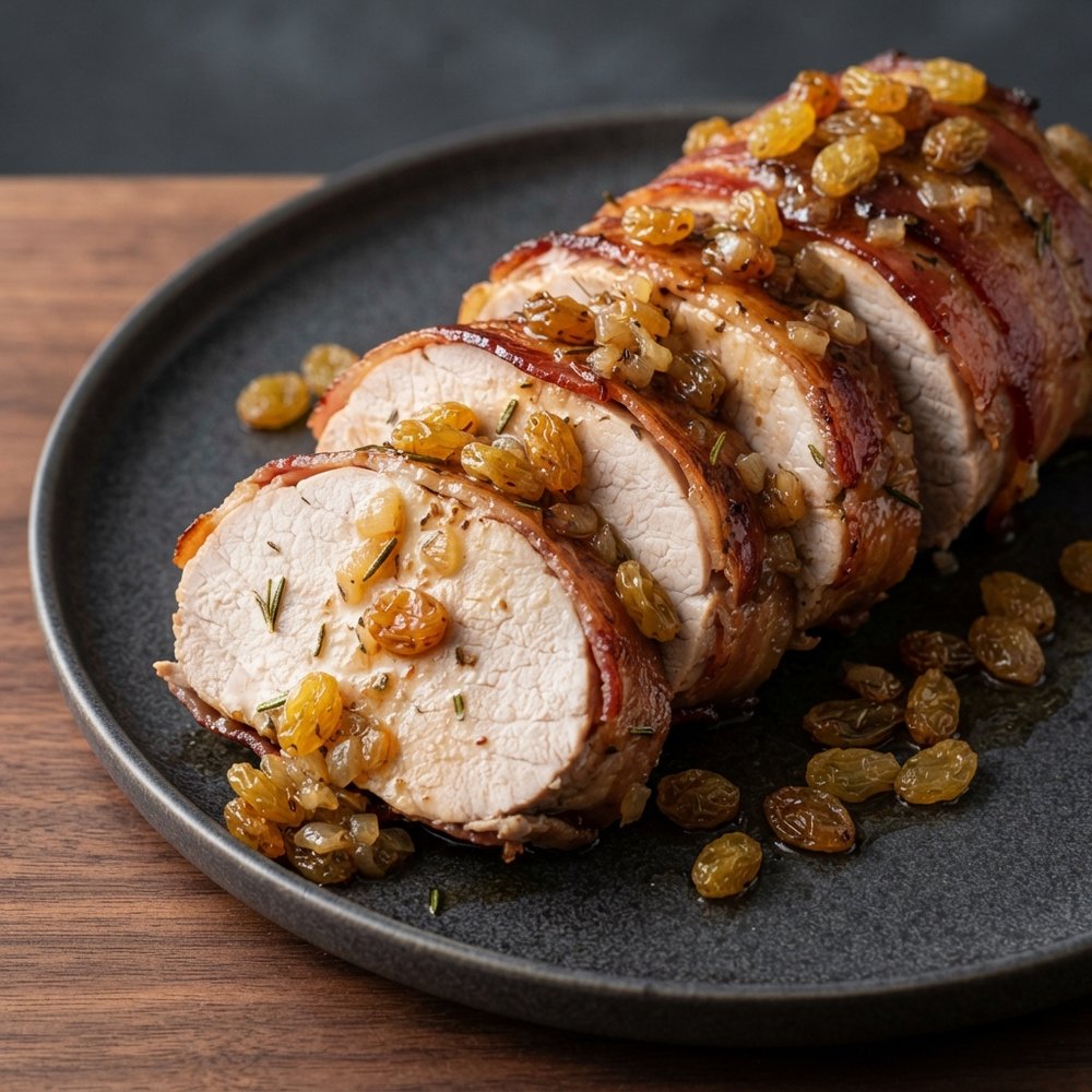 Honey-Balsamic Bacon Wrapped Pork Loin