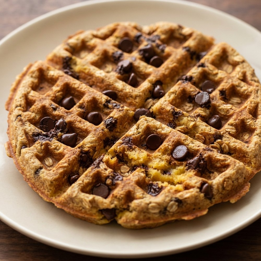 Flourless Banana-Egg Waffles with Chocolate Chips