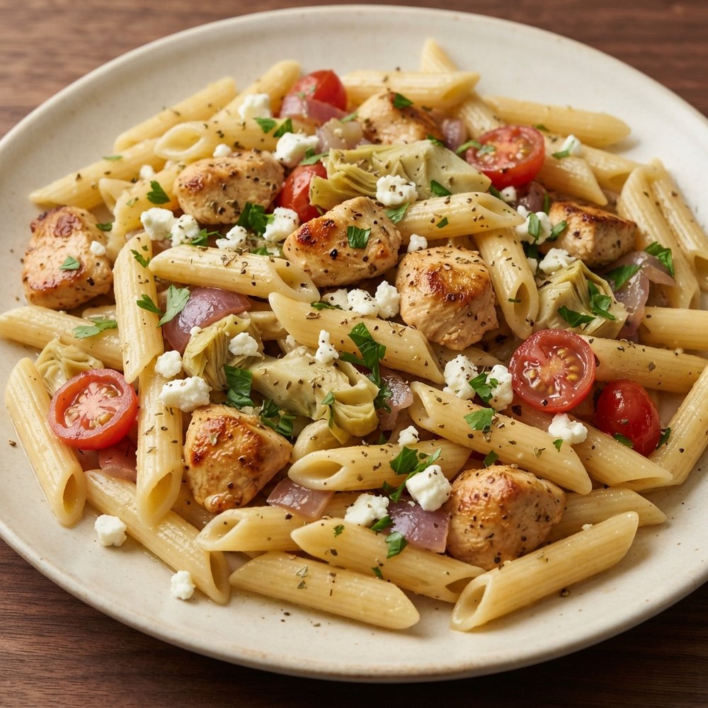 Chicken Penne with Greek Flavors