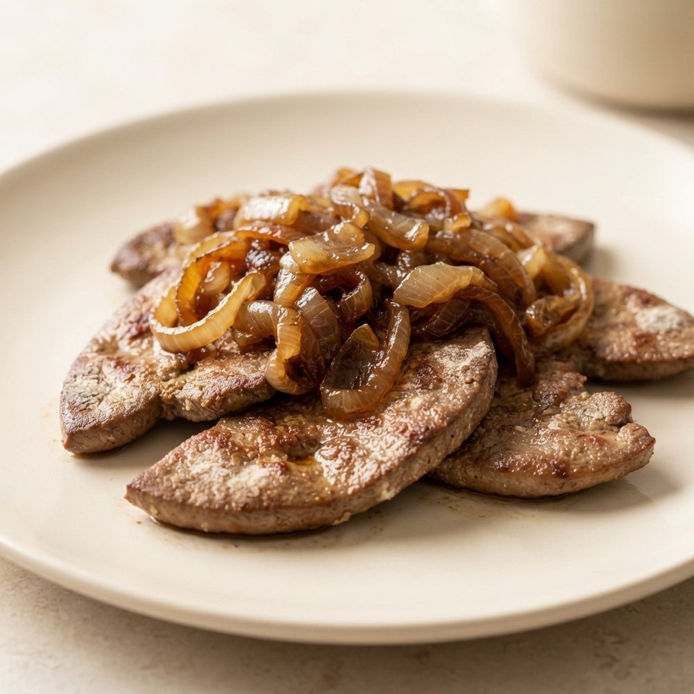 Calf Liver with Caramelized Onions