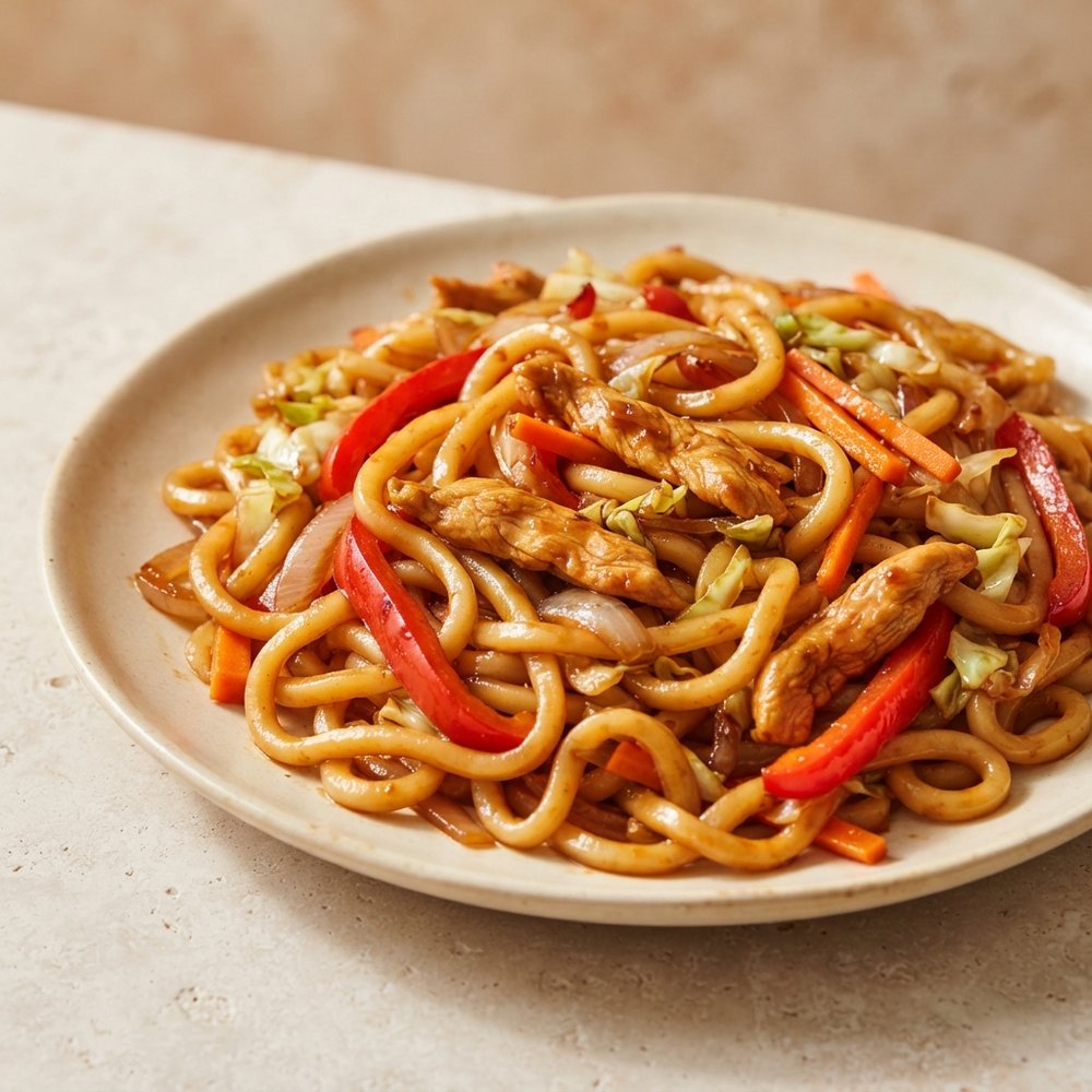 Stir-Fried Chicken Udon Noodles