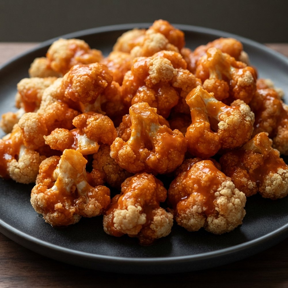 Crispy Air-Fried Buffalo Cauliflower (Vegan)